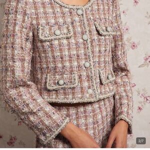 SHEIN Multicolor Tweed Blazer